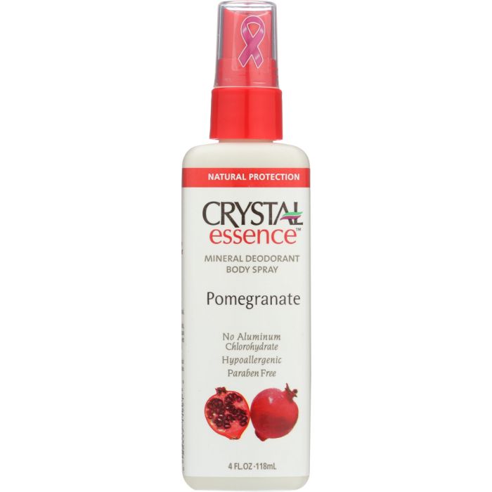 CRYSTAL ESSENCE: Mineral Deodorant Body Spray Pomegranate, 4 oz
