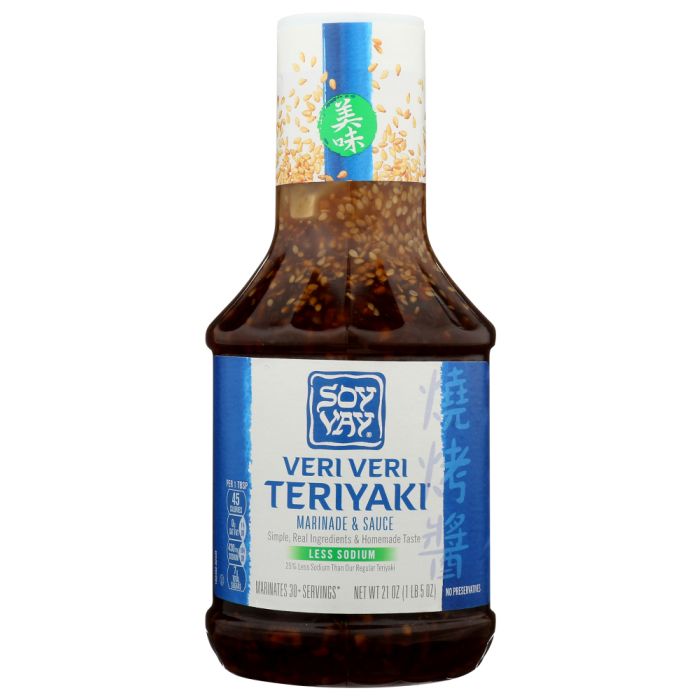SOY VAY: Less Sodium Veri Veri Teriyaki Marinade & Sauce, 21 oz