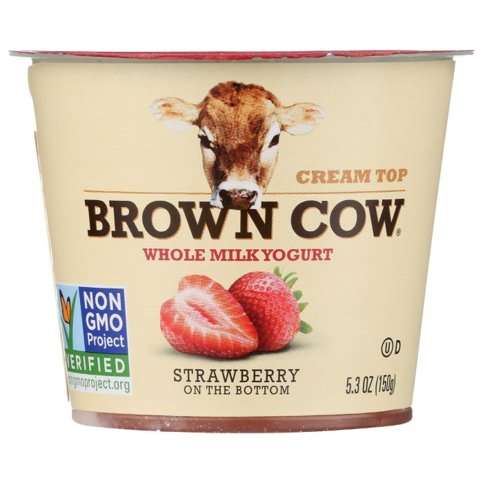 BROWN COW: Cream Top Whole Milk Yogurt Strawberry, 5.3 oz