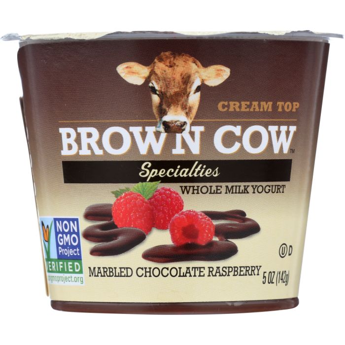 BROWN COW: Cream Top Marbled Chocolate Rapsberry Whole Milk Yogurt, 5 oz