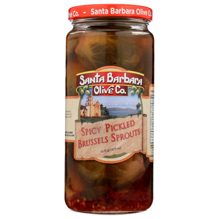 SANTA BARBARA OLIVE CO: Spicy Pickled Brussels Sprouts, 16 oz