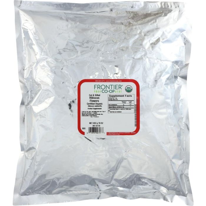 FRONTIER HERB: Organic Hibiscus Flowers Cut & Sifted, 16 oz