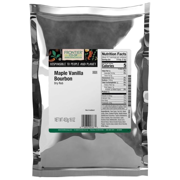 FRONTIER BULK: Maple Vanilla Bourbon Dry Rub, 16 oz