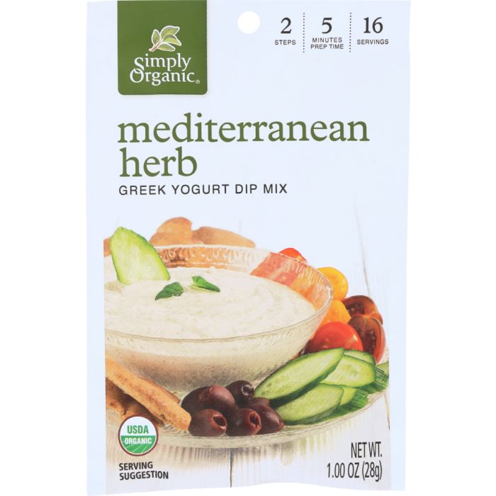 SIMPLY ORGANIC: Mix Dip Greek Yogurt Mediterranean Herb, 1 oz