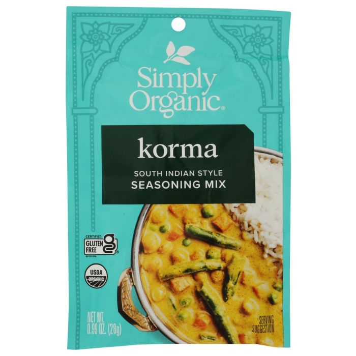 SIMPLY ORGANIC: Korma South Indian Style Seasoning Mix, 0.99 oz
