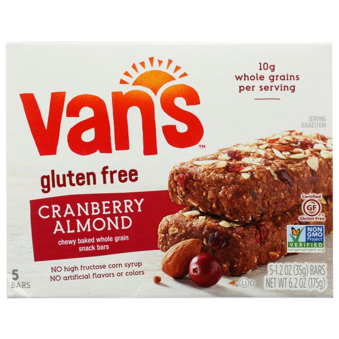 VANS: Gluten Free Cranberry Almond Snack Bars, 6.02 oz