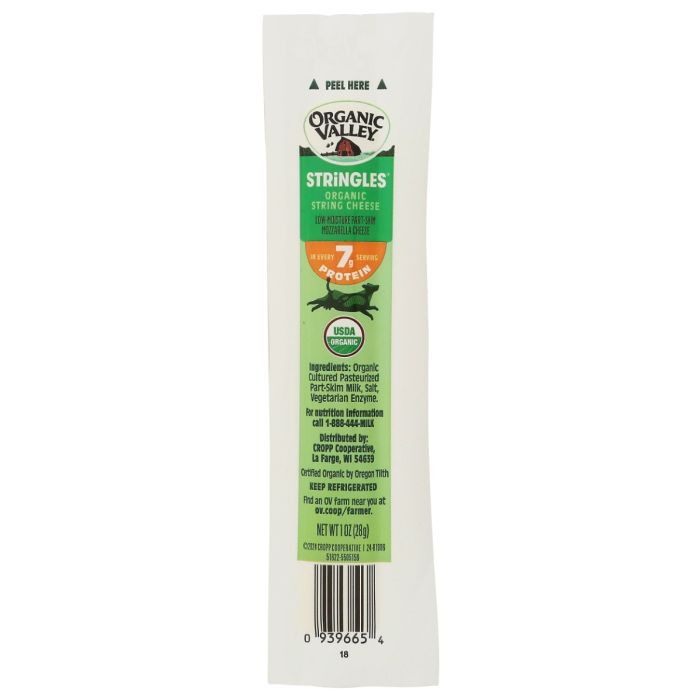 ORGANIC VALLEY: Mozzarela Stringles Single, 1 oz