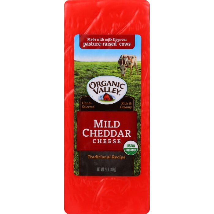 ORGANIC VALLEY: Mild Cheddar Cheese Organic, 2 lb
