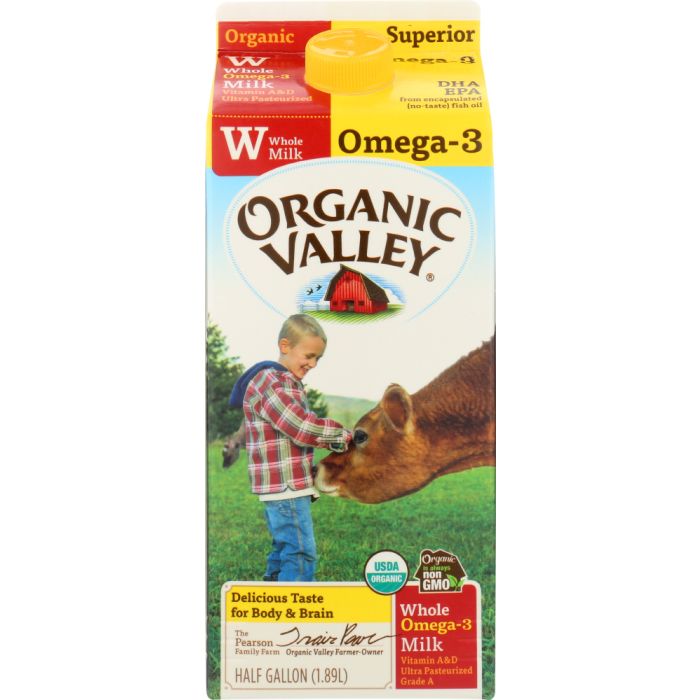 ORGANIC VALLEY: Whole Omega-3 Milk, 64 oz