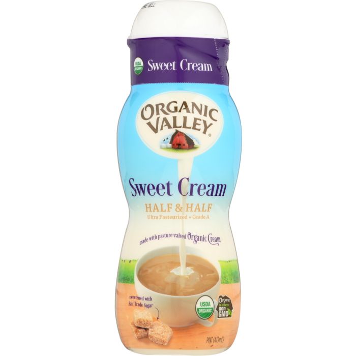 ORGANIC VALLEY: Sweet Cream Flavored Half & Half, 16 oz