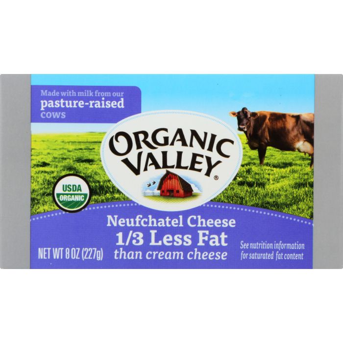 ORGANIC VALLEY: Organic Neufchatel Pasteurized Cream Cheese, 8 oz