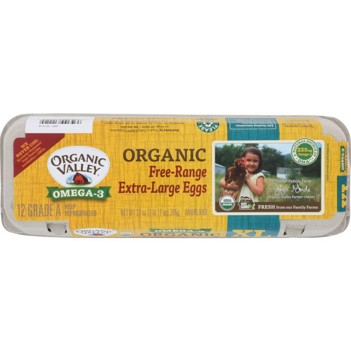 ORGANIC VALLEY: Free-Range Extra Large Omega-3 Eggs, 1 dz