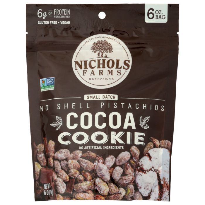 NICHOLS FARMS: No Shell Pistachios Cocoa Cookie, 6 oz