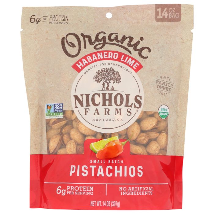 NICHOLS FARMS: In Shell Organic Pistachios Habanero Lime, 14 oz
