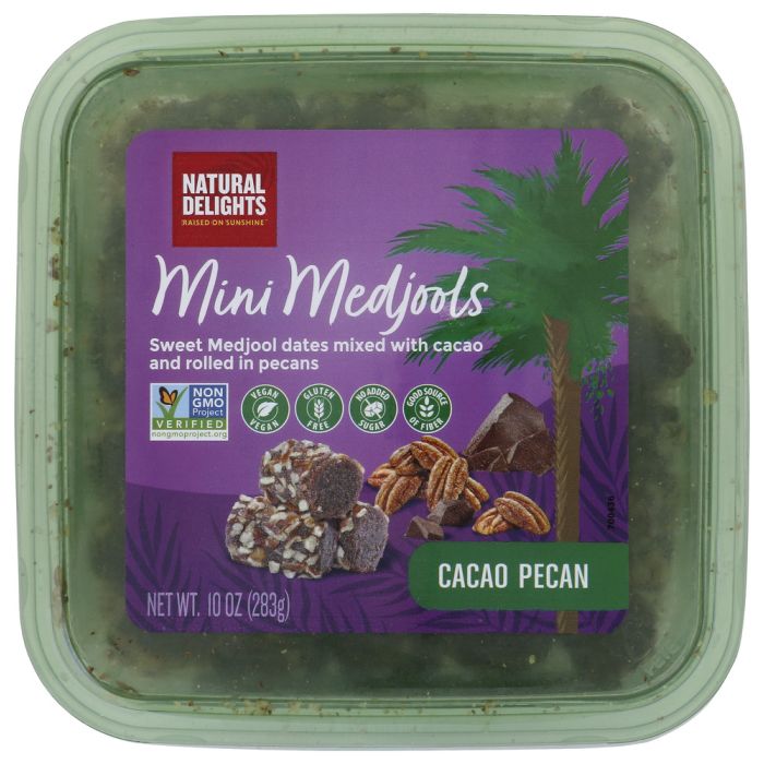 NATURAL DELIGHTS: Mini Medjools Cacao Pecan, 10 oz