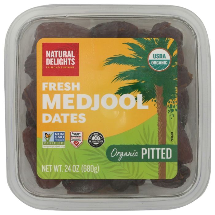 NATURAL DELIGHTS: Organic Pitted Medjool Dates, 24 oz