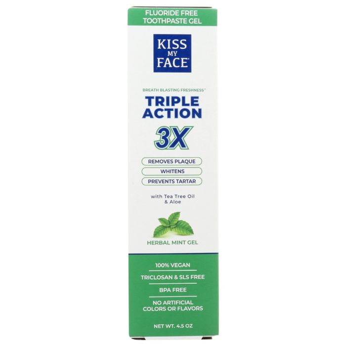 KISS MY FACE: Triple Action Gel Toothpaste, 4.5 oz