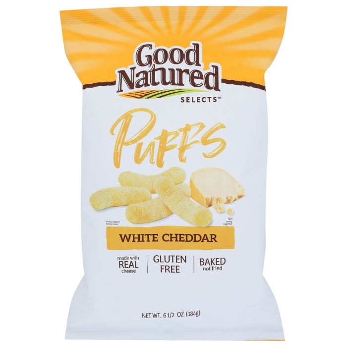 GOOD NATURED: Puff Cheddar White, 6.5 oz