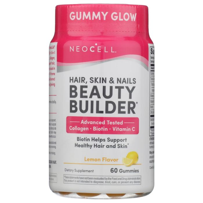 NEOCELL: Hair Skin and Nails Beauty Builder Lemon Flavor Gummies, 60 pc