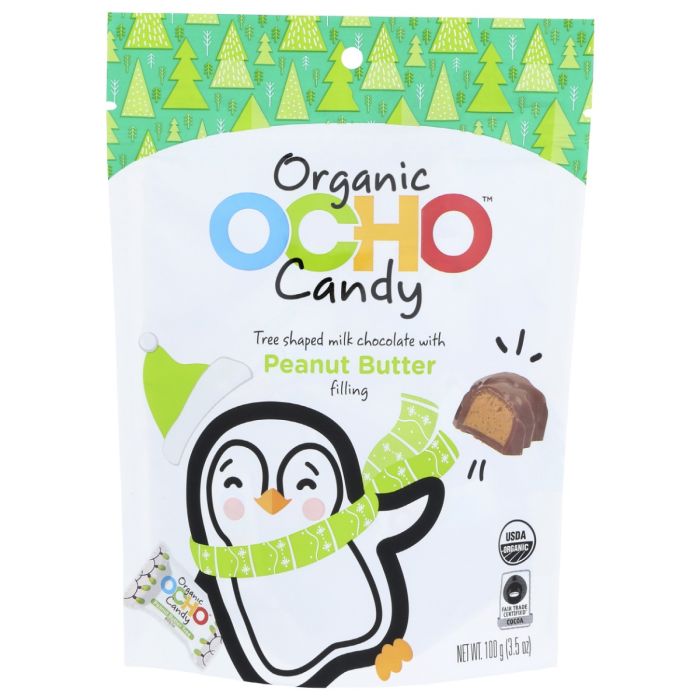 OCHO CANDY: Candy Xmas Pb Tree Pouch, 3.5 OZ