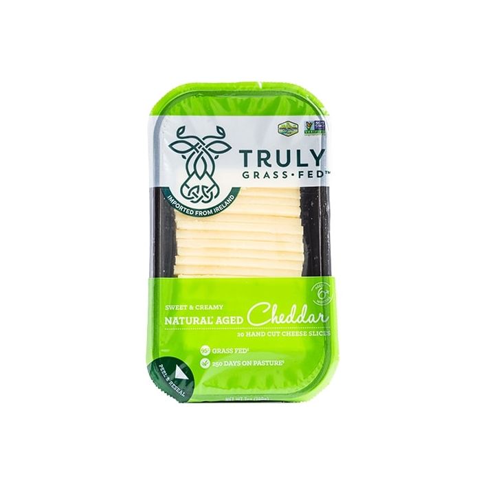 TRULY GRASS FED: Cheddar Aged Slice Handcut, 7 oz
