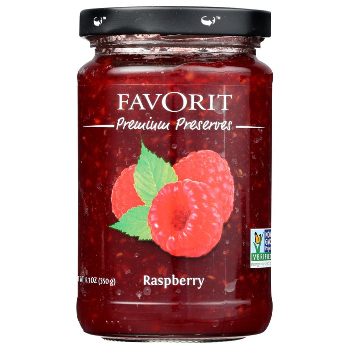 FAVORIT: Preserve Raspberry, 12.3 oz