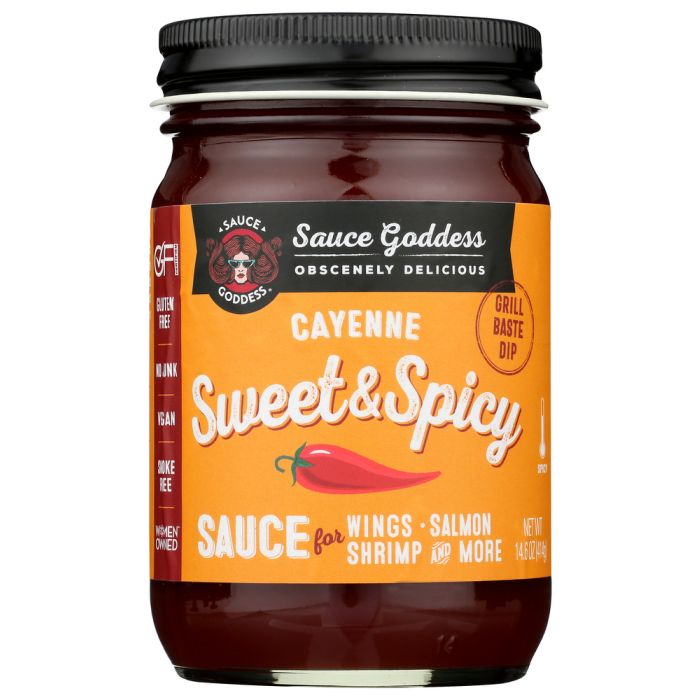 SAUCE GODDESS: Sweet and Spicy Cayenne Grilling Sauce, 14.6 oz
