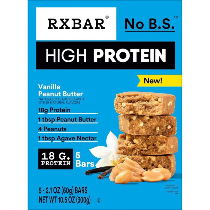 RXBAR: Vanilla Peanut Butter High Protein Bars 5ct, 10.5 oz