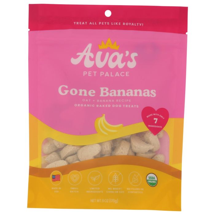 AVA'S PET PALACE: Organic Baked Dog Treats Gone Bananas, 6 oz