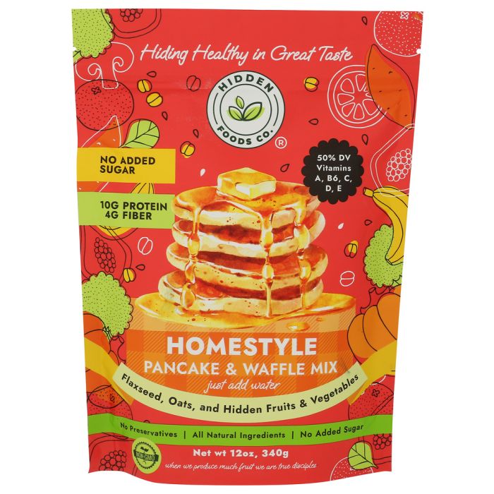 HIDDEN FOODS CO: Homestyle Pancake and Waffle Mix, 12 oz