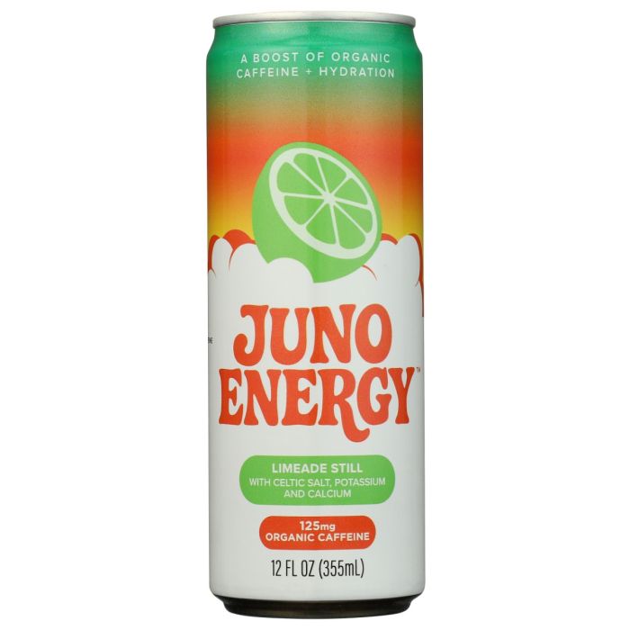 JUNO ENERGY: Limeade Still Energy Beverage, 12 fo