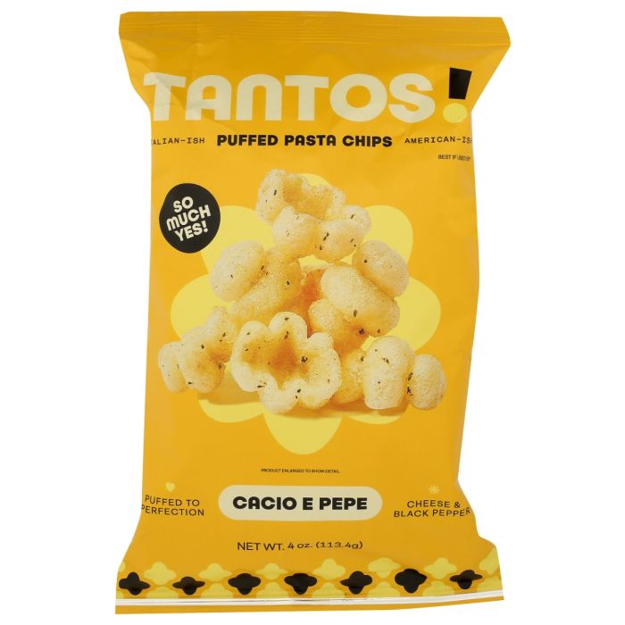TANTOS: Cacio E Pepe Puffed Pasta Chips, 4 oz
