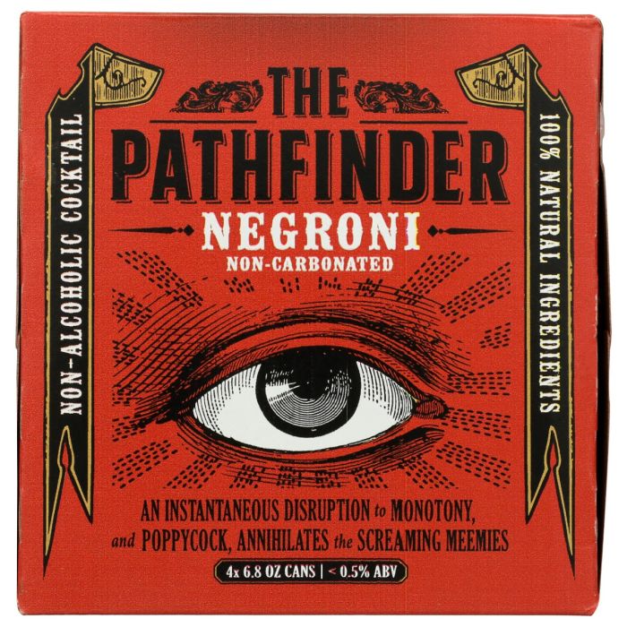 THE PATHFINDER: Non Alcoholic Negroni Cocktail 4 Cans, 27.2 fo