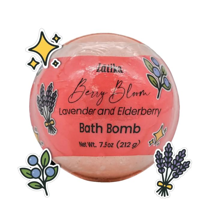 LATIKA BEAUTY: Berry Bloom Bath Bomb, 7.5 oz