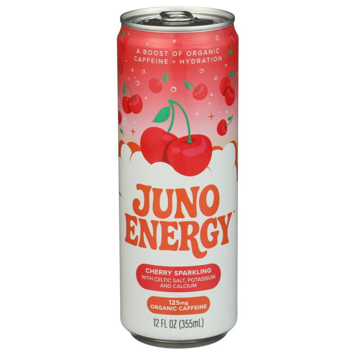 JUNO ENERGY: Cherry Sparkling Beverage, 12 fo