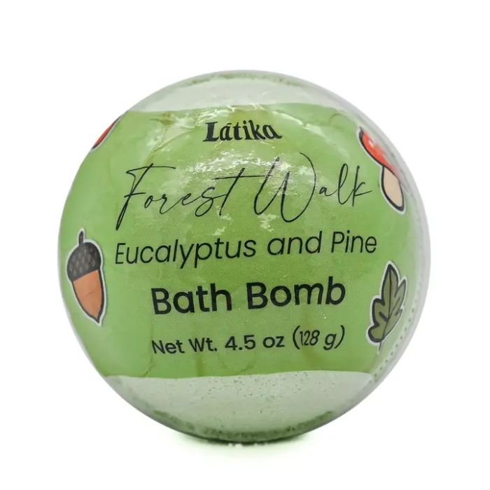 LATIKA BEAUTY: Forest Walk Eucalyptus And Pine Bath Bomb, 4.5 oz