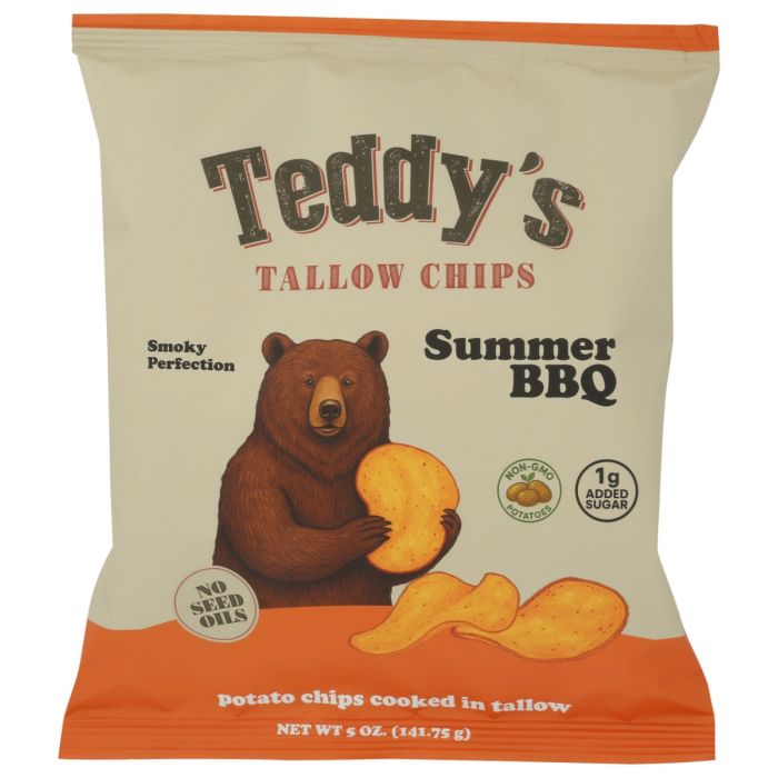 TEDDY'S TALLOW CHIPS: Summer BBQ Potato Chips, 5 oz