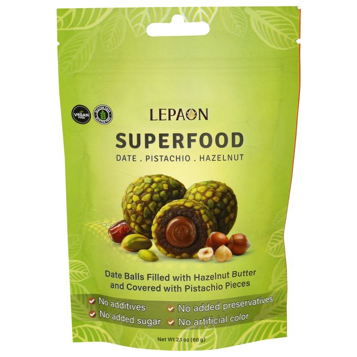LEPAON CHOCOLATIER: Superfoods Pistachio Balls, 2.1 oz