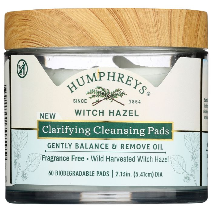 HUMPHREYS: Clarifying Witch Hazel Cleansing Pads, 60pc