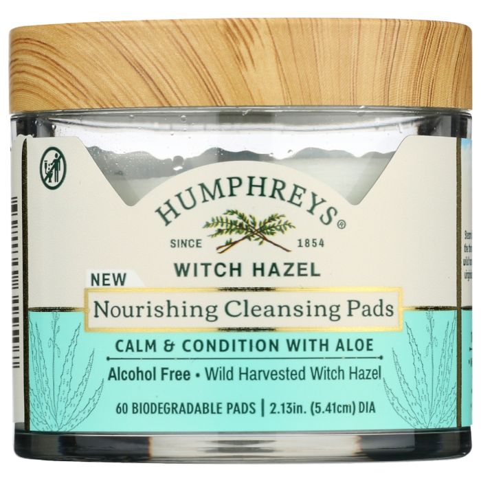 HUMPHREYS: Nourishing Witch Hazel Cleansing Pads, 60pc