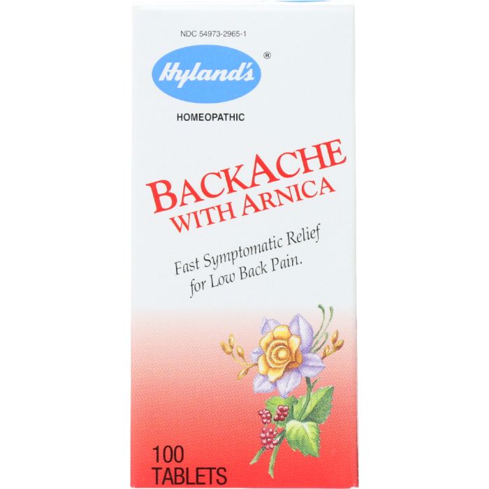 HYLAND'S: Backache with Arnica Homeopathic Natural Relief, 100 Tablets