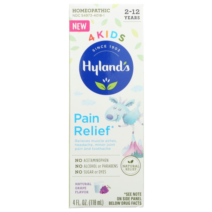 HYLAND: Kids Pain Relief Grape, 4 fo
