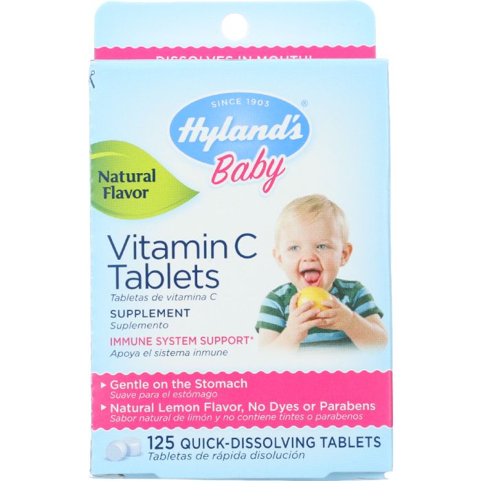 HYLAND'S: Baby Vitamin C Tablets Natural Lemon Flavored, 125 Tablets