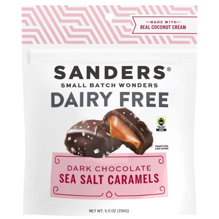 SANDERS: Dairy Free Fair Trade Dark Chocolate Caramel, 5.5 oz