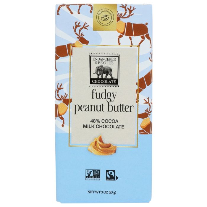 ENDANGERED SPECIES: Bar Milk Chocolate Fudgy And Peanut Butter, 3 oz
