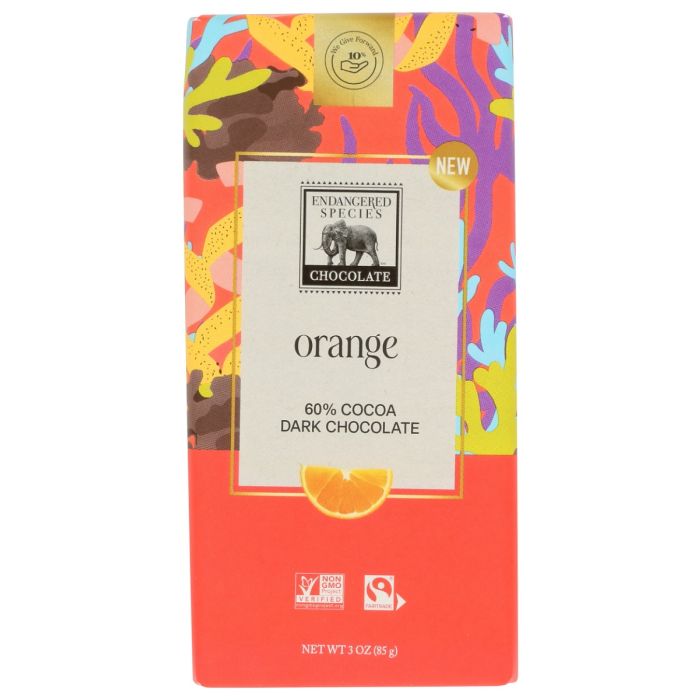 ENDANGERED SPECIES: Dark Chocolate Orange Bar, 3 oz
