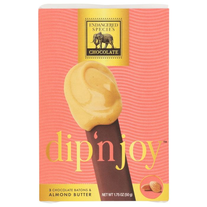 ENDANGERED SPECIES: Dip N Joy Dark Chocolate Batons And Almond Butter, 1.75 oz