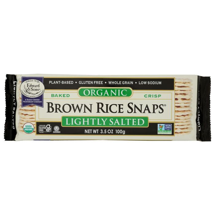 EDWARD & SONS: Organic Brown Rice Snaps Lightly Salted, 3.5 oz