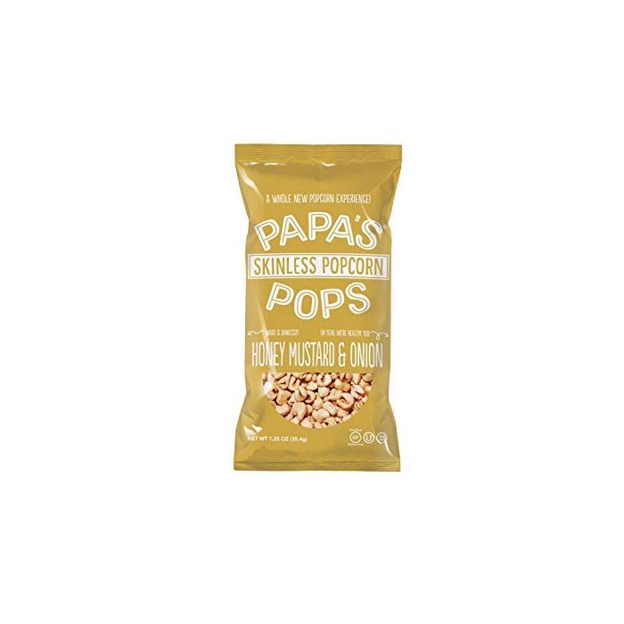 PAPAS POPS: Popcorn Hny Mstrd Onion, 1.25 oz