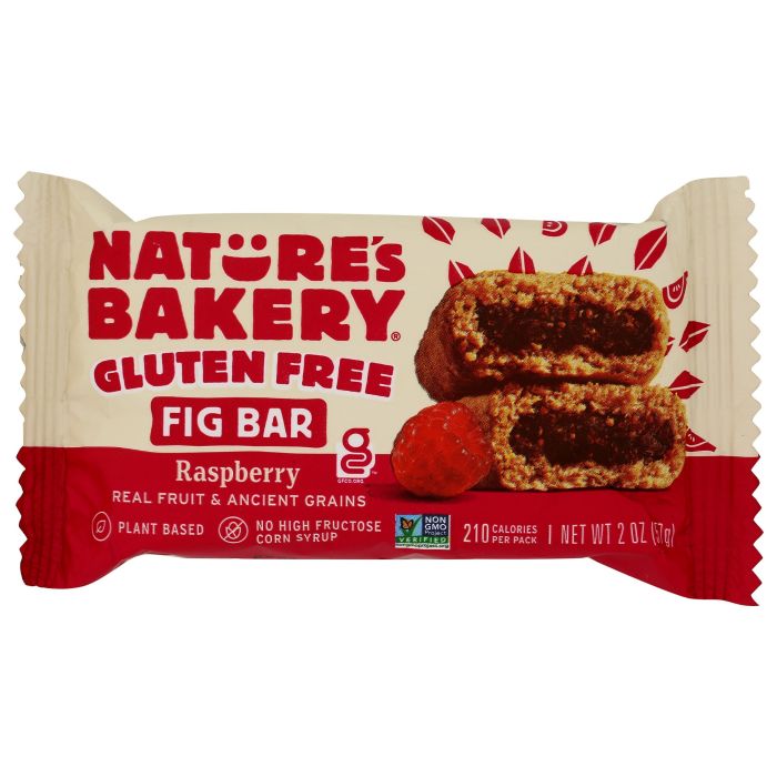 NATURES BAKERY: Gluten Free Fig Bars Raspberry, 2 oz